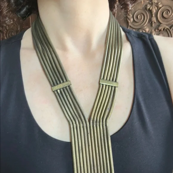 Vintage Auden Gold Tone Layered Necklace - Picture 3 of 12